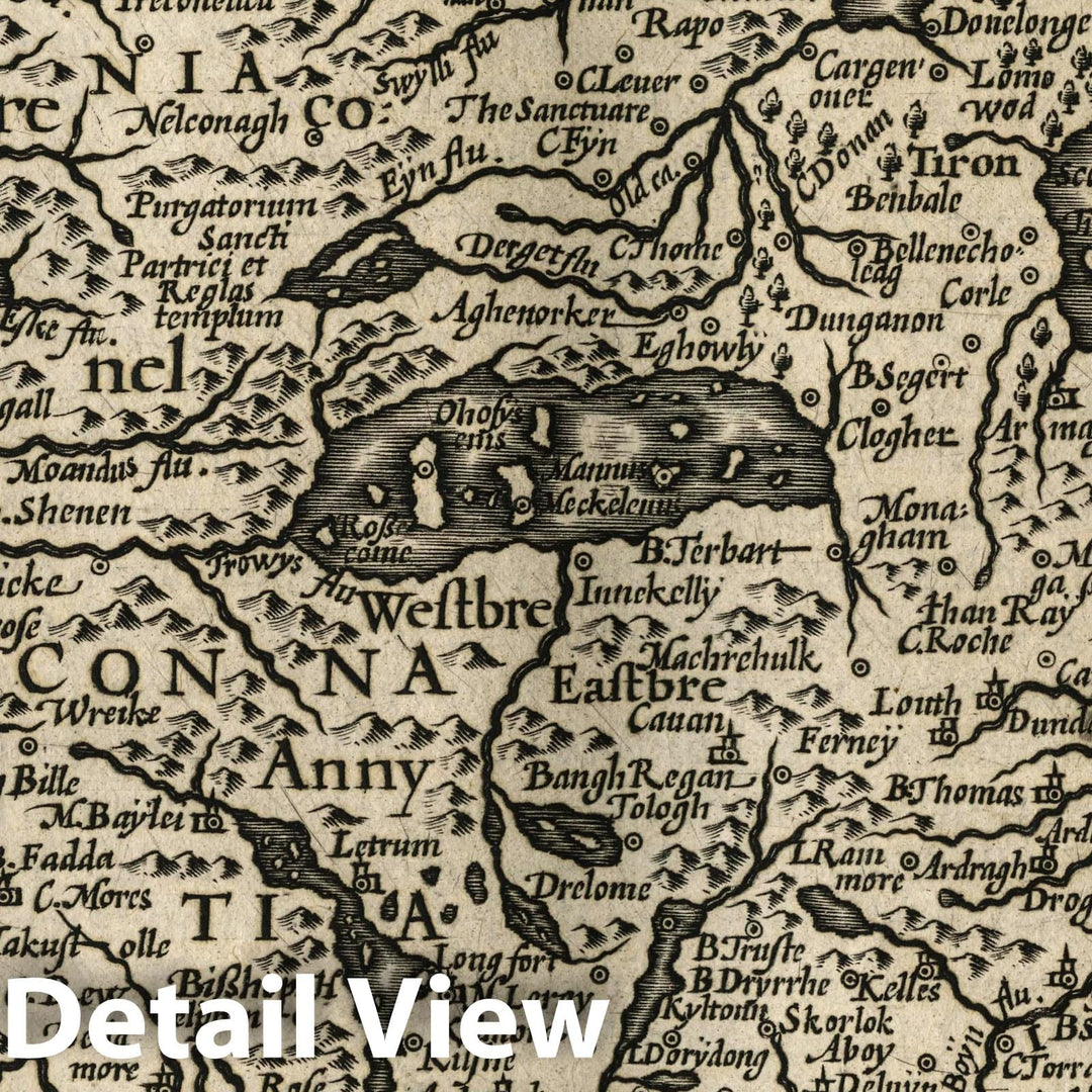 Historic Map : Ireland, Northern Ireland Ultonia Conatia et Media. (to accompany) Atlas Minor Gerardi Mercatoris, 1607 Atlas , Vintage Wall Art