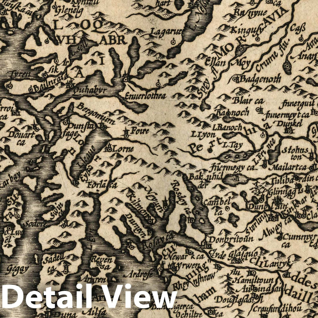 Historic Map : Scotland, Scotiae Tabula II. (to accompany) Atlas Minor Gerardi Mercatoris, 1607 Atlas , Vintage Wall Art