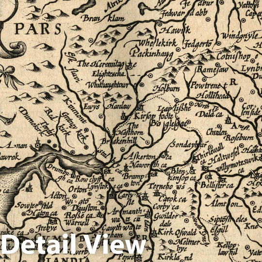 Historic Map : Scotland, Northumbria, Cumberlandia, et Dunelmensis Episcopatus, 1607 Atlas , Vintage Wall Art