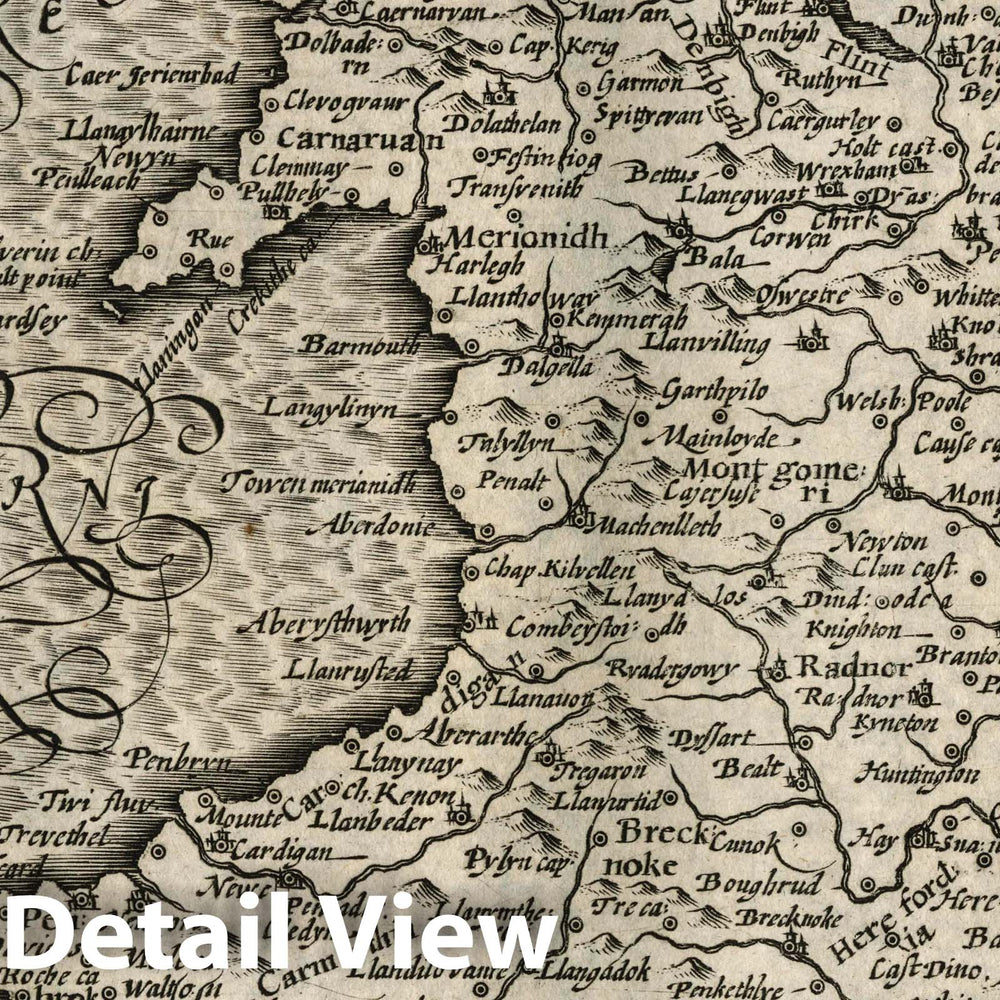 Historic Map : Wales, Cambria sive Wallia. (to accompany) Atlas Minor Gerardi Mercatoris, 1607 Atlas , Vintage Wall Art