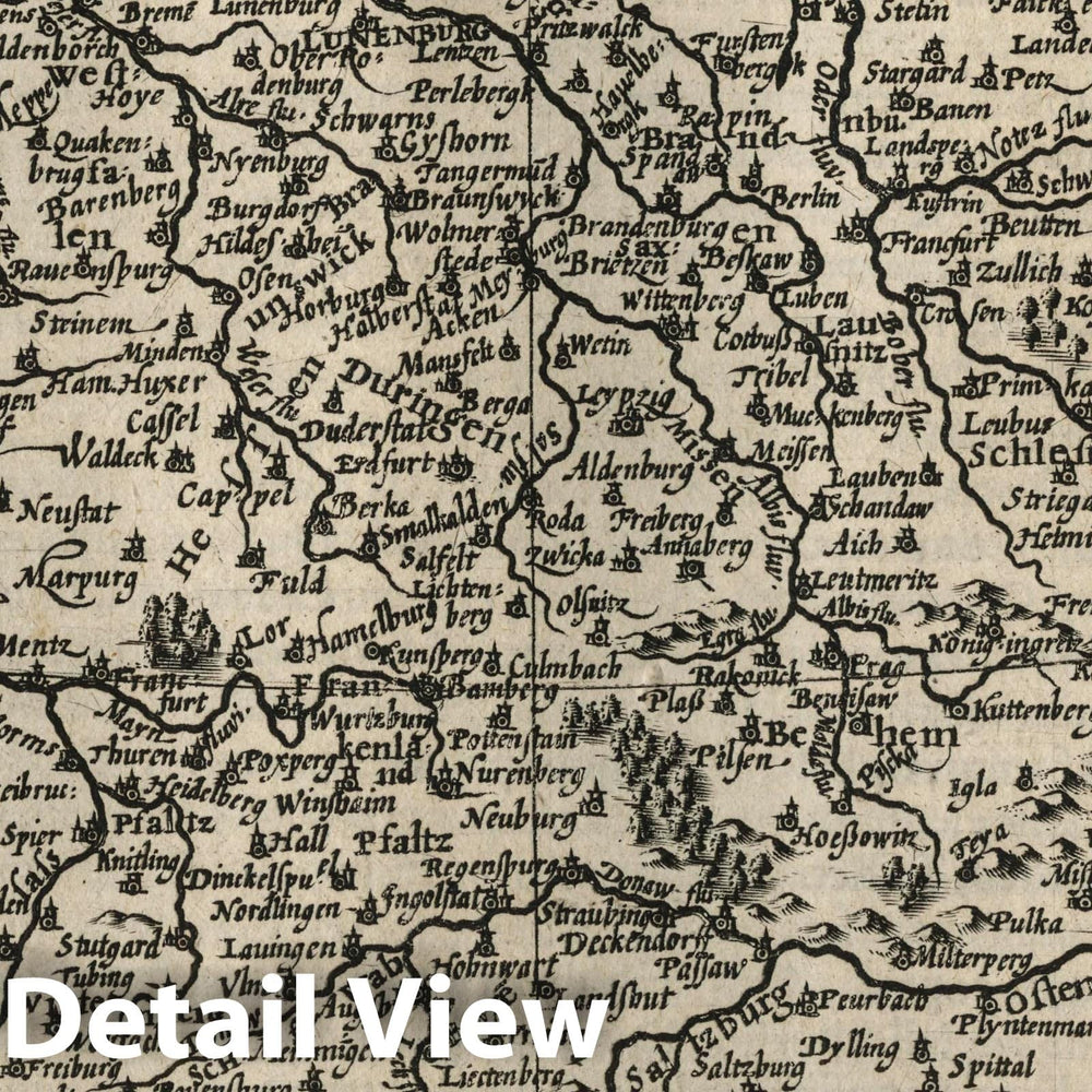 Historic Map : Germany, Germania. (to accompany) Atlas Minor Gerardi Mercatoris, 1607 Atlas , Vintage Wall Art