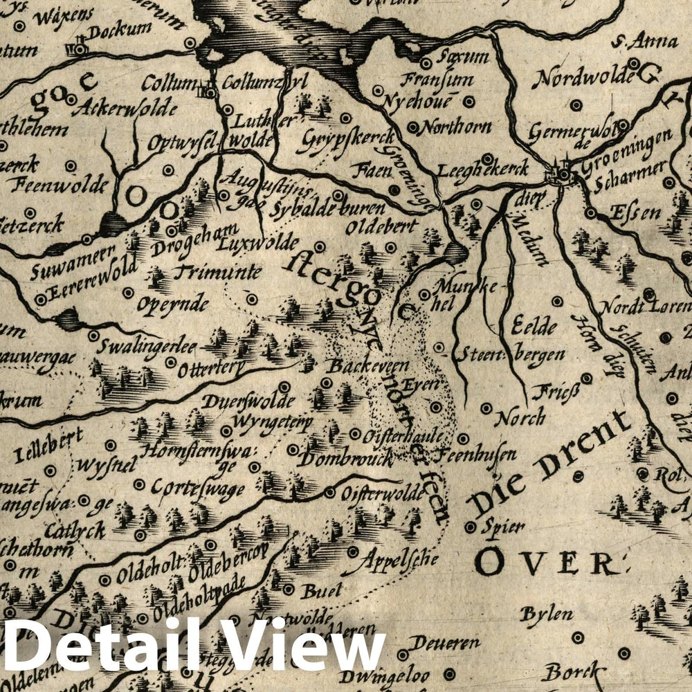 Historic Map : Netherlands, Frisia Occidenta. (to accompany) Atlas Minor Gerardi Mercatoris, 1607 Atlas , Vintage Wall Art