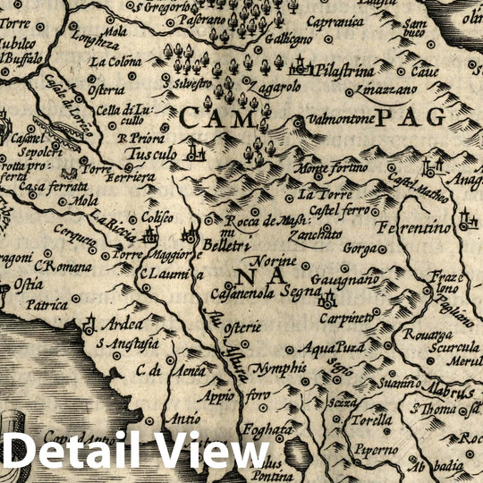 Historic Map : Italy , Rome (Italy), Latium nunc Campagna di Roma. (to accompany) Atlas Minor Gerardi Mercatoris, 1607 Atlas , Vintage Wall Art