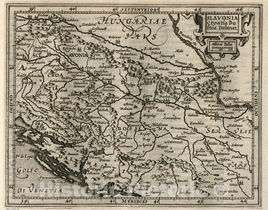 Historic Map : Slovania, Sclavonia, Croatia, Bosnia Cum Dalmat, 1607 Atlas , Vintage Wall Art