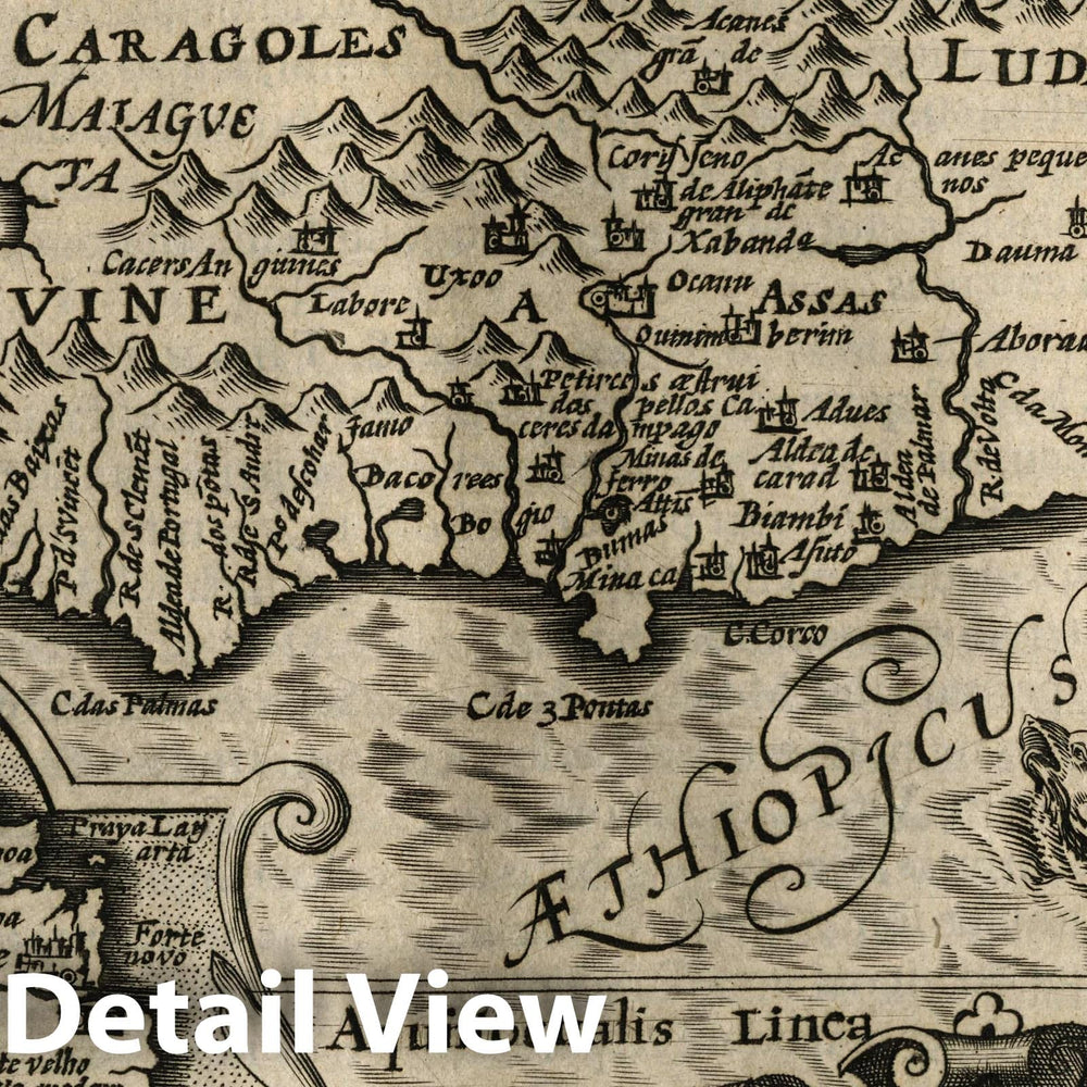 Historic Map : Guinea, , Africa Gvinea.(Inset) I. S. Thomae. (to accompany) Atlas Minor Gerardi Mercatoris, 1607 Atlas , Vintage Wall Art