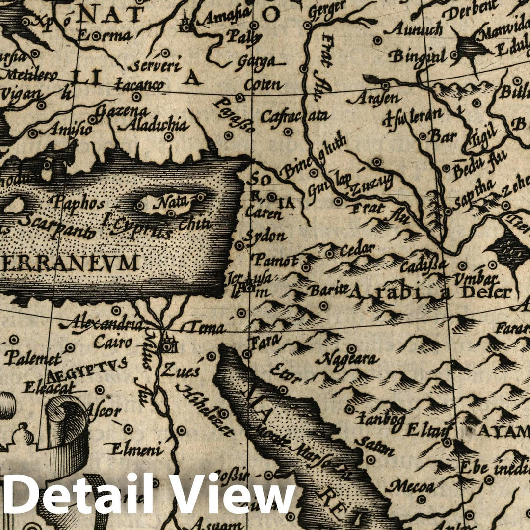 Historic Map : Turkey, Mediterranean Turcicum Imperium. (to accompany) Atlas Minor Gerardi Mercatoris, 1607 Atlas , Vintage Wall Art