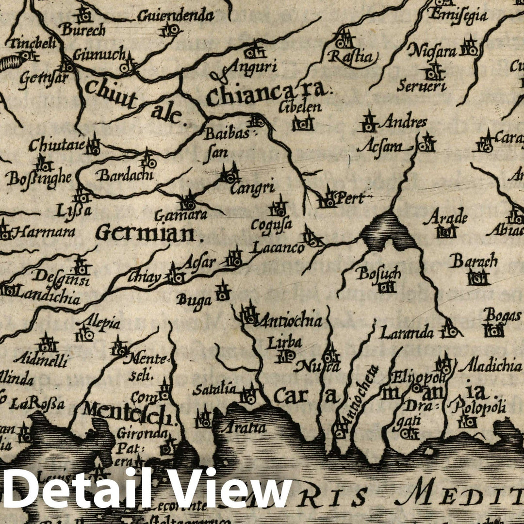 Historic Map : Turkey, Asia Minor Natolia. (to accompany) Atlas Minor Gerardi Mercatoris, 1607 Atlas , Vintage Wall Art