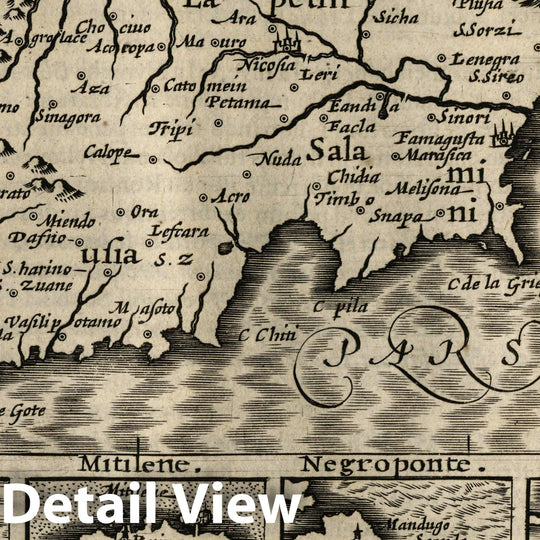 Historic Map : Cyprus. (insets) Stalimini. (with) Chius. (with) Mitilene. (with) Negroponte. (with) Cerigo. (with) Rhodus. Atlas minor Gerardi Mercatoris, 1607 AtlasVintage Wall Art