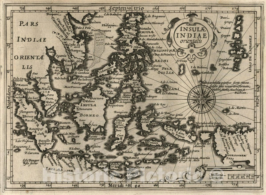 Historic Map : Southeast Asia Insulae Indiae orientalis. (to accompany) Atlas Minor Gerardi Mercatoris, 1607 Atlas , Vintage Wall Art