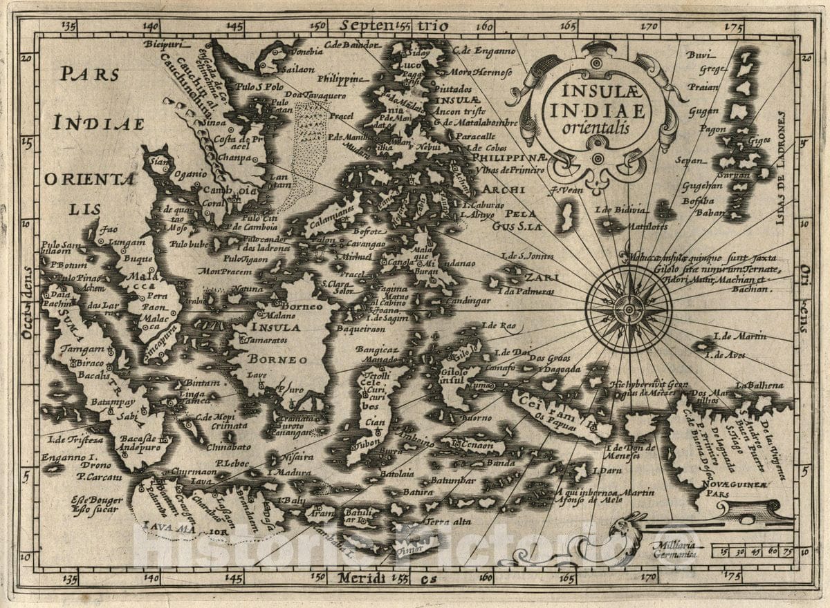 Historic Map : Southeast Asia Insulae Indiae orientalis. (to accompany) Atlas Minor Gerardi Mercatoris, 1607 Atlas , Vintage Wall Art