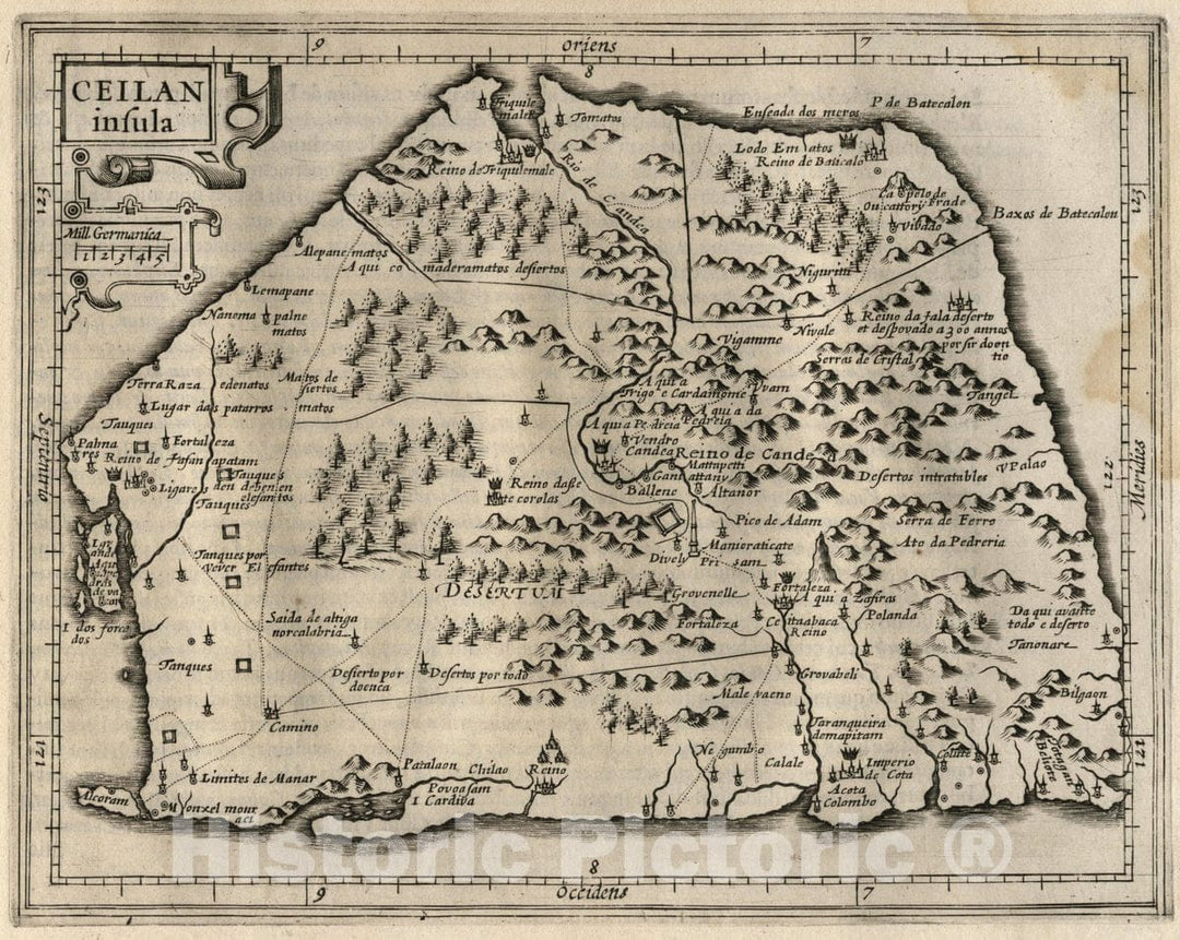 Historic Map : Sri Lanka, Ceilan Insula. (to accompany) Atlas Minor Gerardi Mercatoris, 1607 Atlas , Vintage Wall Art