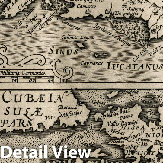 Historic Map : Cuba, , West Indies Cuba insula, Hispaniola insula, 1607 Atlas , Vintage Wall Art