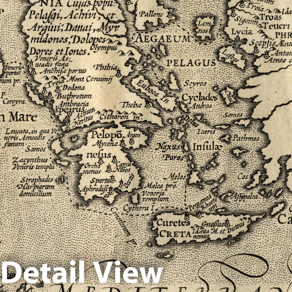 Historic Map : Mediterranean Aeneae Troiani Navigatio. (to accompany) Atlas Minor Gerardi Mercatoris, 1607 Atlas , Vintage Wall Art