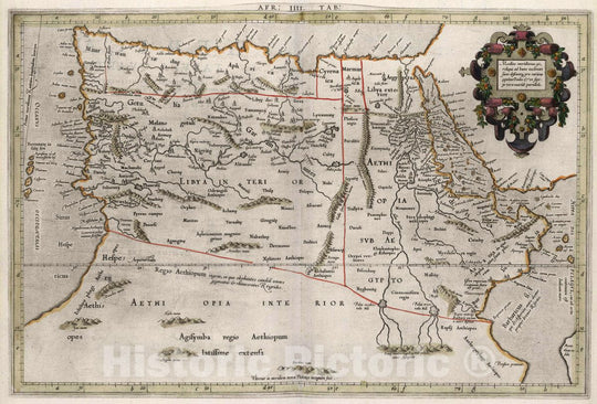 Historic Map : Egypt, Africa, North Afr: IIII Tab. Tabvlarvm Ptolemaicarvm delineatio, 1618 Atlas , Vintage Wall Art