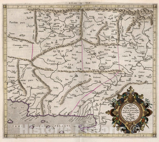 Historic Map : Afghanistan, Asiae, IX Tab. Tabvlarvm Ptolemaicarvm delineatio, 1618 Atlas , Vintage Wall Art