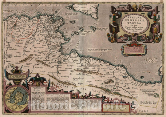 Historic Map : Tunisia, Africa, North Africae propriae tabvla, in qua Punica regna uides, 1590 Atlas , Vintage Wall Art