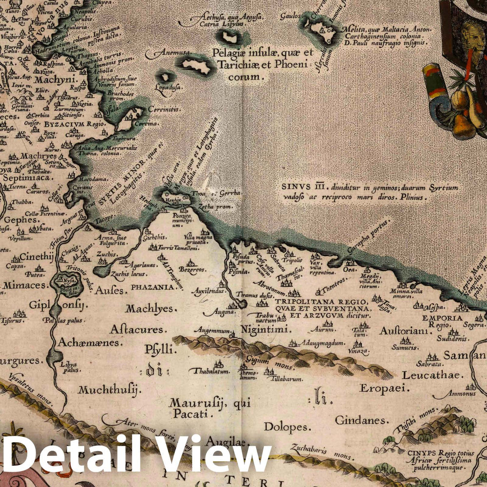 Historic Map : Tunisia, Africa, North Africae propriae tabvla, in qua Punica regna uides, 1590 Atlas , Vintage Wall Art