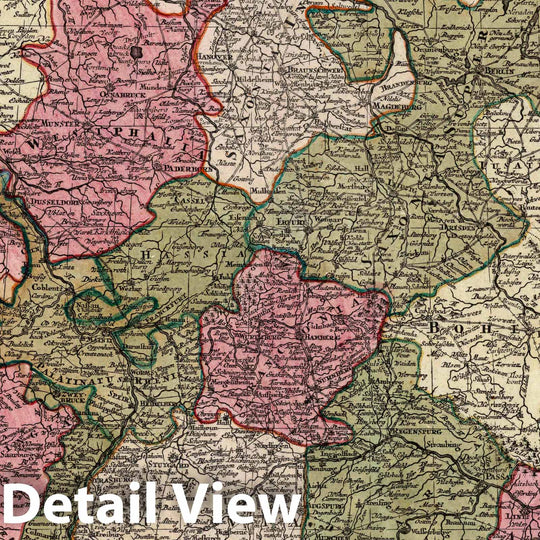 Historic Map : Germany, 1. Postarum seu Cursorum Publicorum Germaniam, 1720 Atlas , Vintage Wall Art