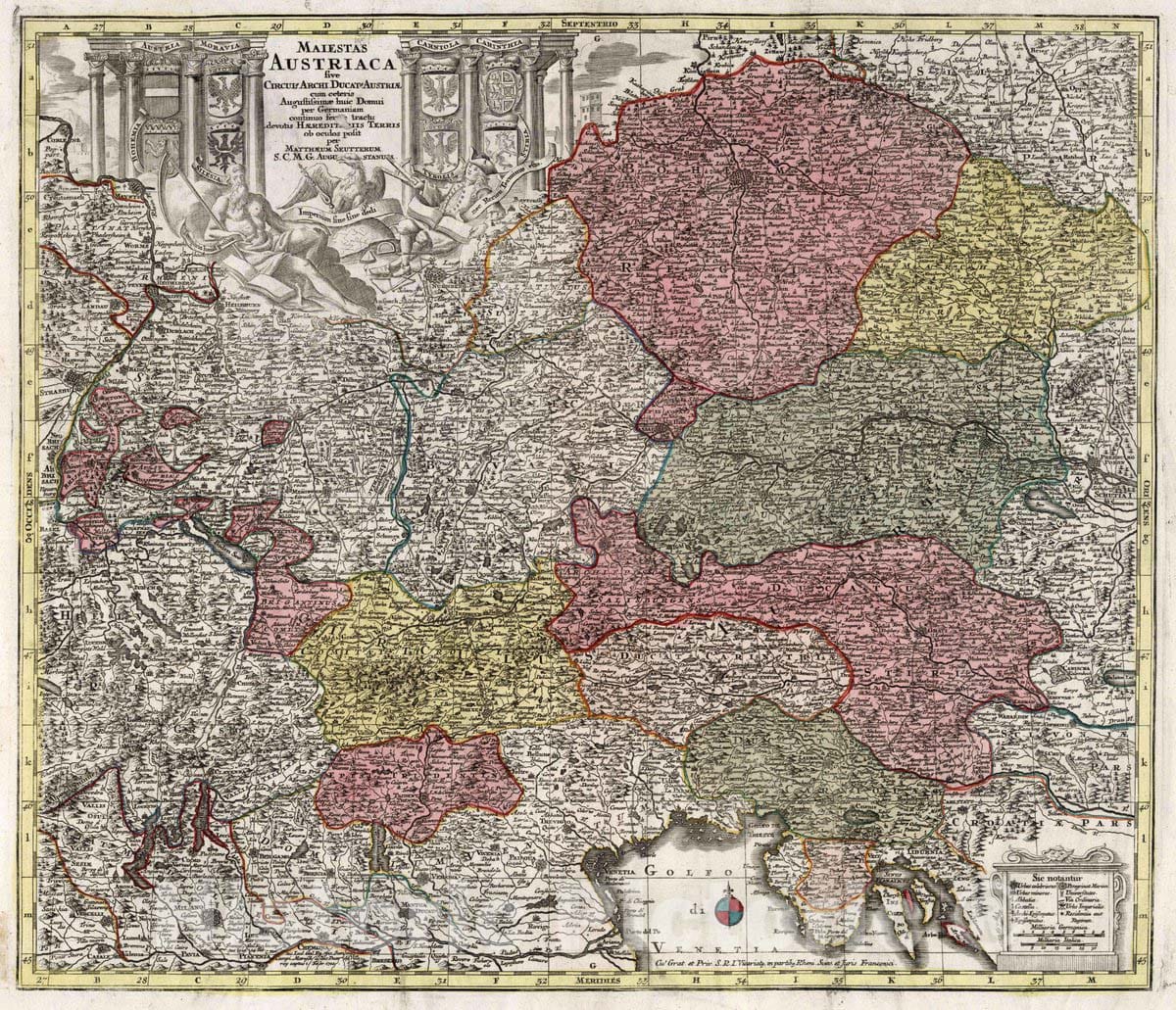 Historic Map : Germany, 15. Maiestas Austriaca, 1740 Atlas , Vintage Wall Art