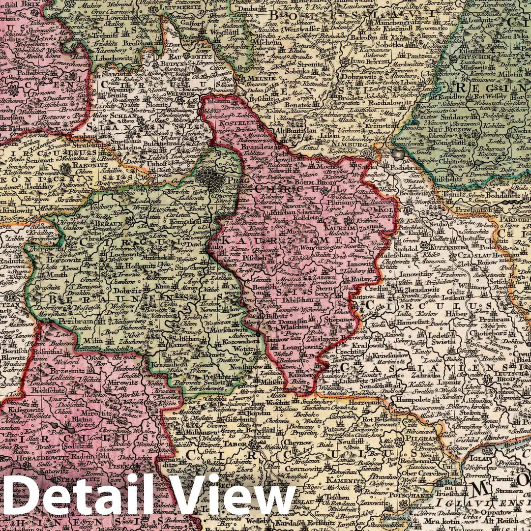 Historic Map : Czech Republic, 22. Bohemia Regnum juxta XII Circulos divisum, 1720 Atlas , Vintage Wall Art