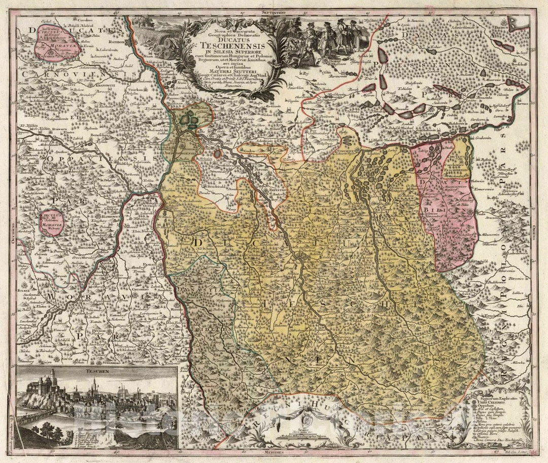 Historic Map : Poland, Silesia (Poland) 28. Teschenensis in Silesia Superiore, 1755 Atlas , Vintage Wall Art