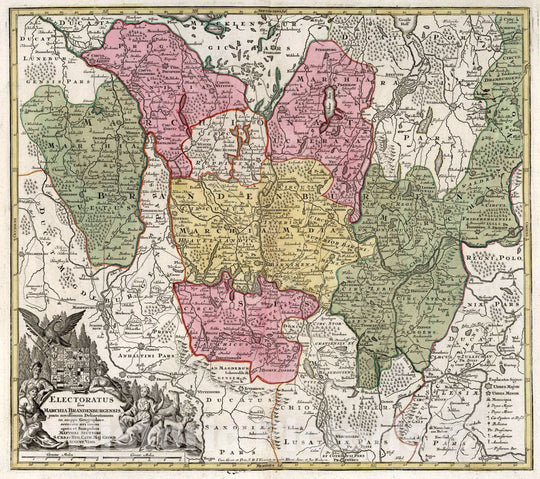 Historic Map : Brandenburg , Germany 32. Electoratus sive Marchia Brandenburgensis, 1736 Atlas , Vintage Wall Art