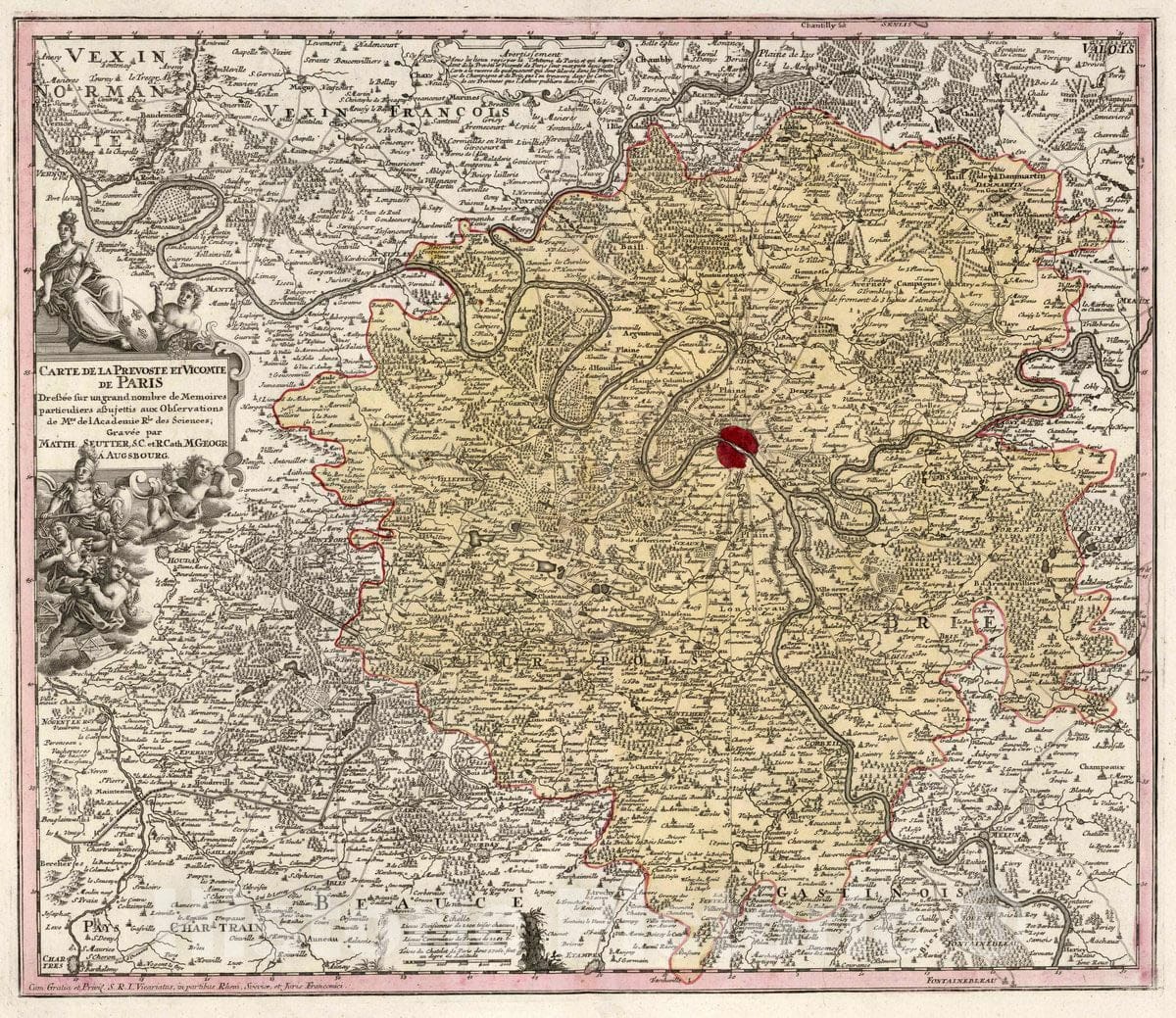 Historic Map : Paris , France 14. Prevoste et Vicomte de Paris, 1750 Atlas , Vintage Wall Art