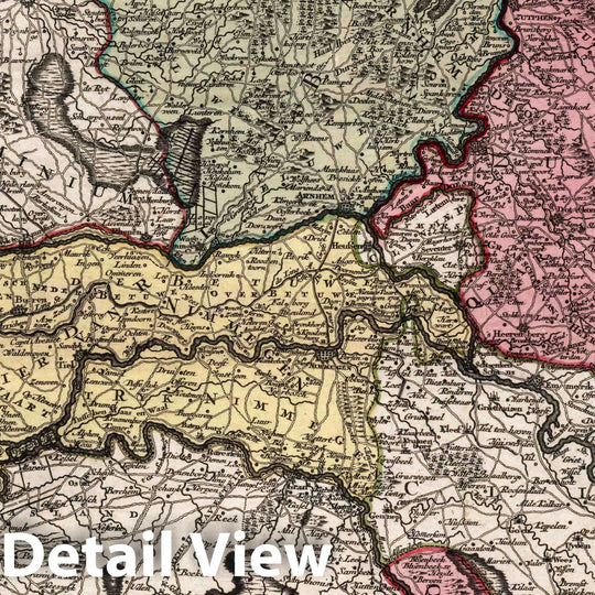 Historic Map : Geldriae (Netherlands) Composite Seutter Atlas. 29. Ducatus Geldriae, 1730 Atlas , Vintage Wall Art