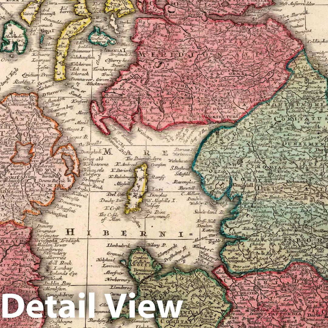 Historic Map : Scotland, British Isles 33. Regnorum Angliae Scotia Iberniae, 1740 Atlas , Vintage Wall Art