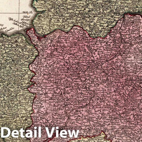 Historic Map : England, 35. Britanniae sive Angliae Regnum, 1740 Atlas , Vintage Wall Art