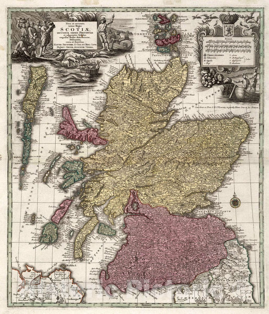 Historic Map : Scotland, 37. Nova et accurata totius Regni Scotiae, 1740 Atlas , Vintage Wall Art