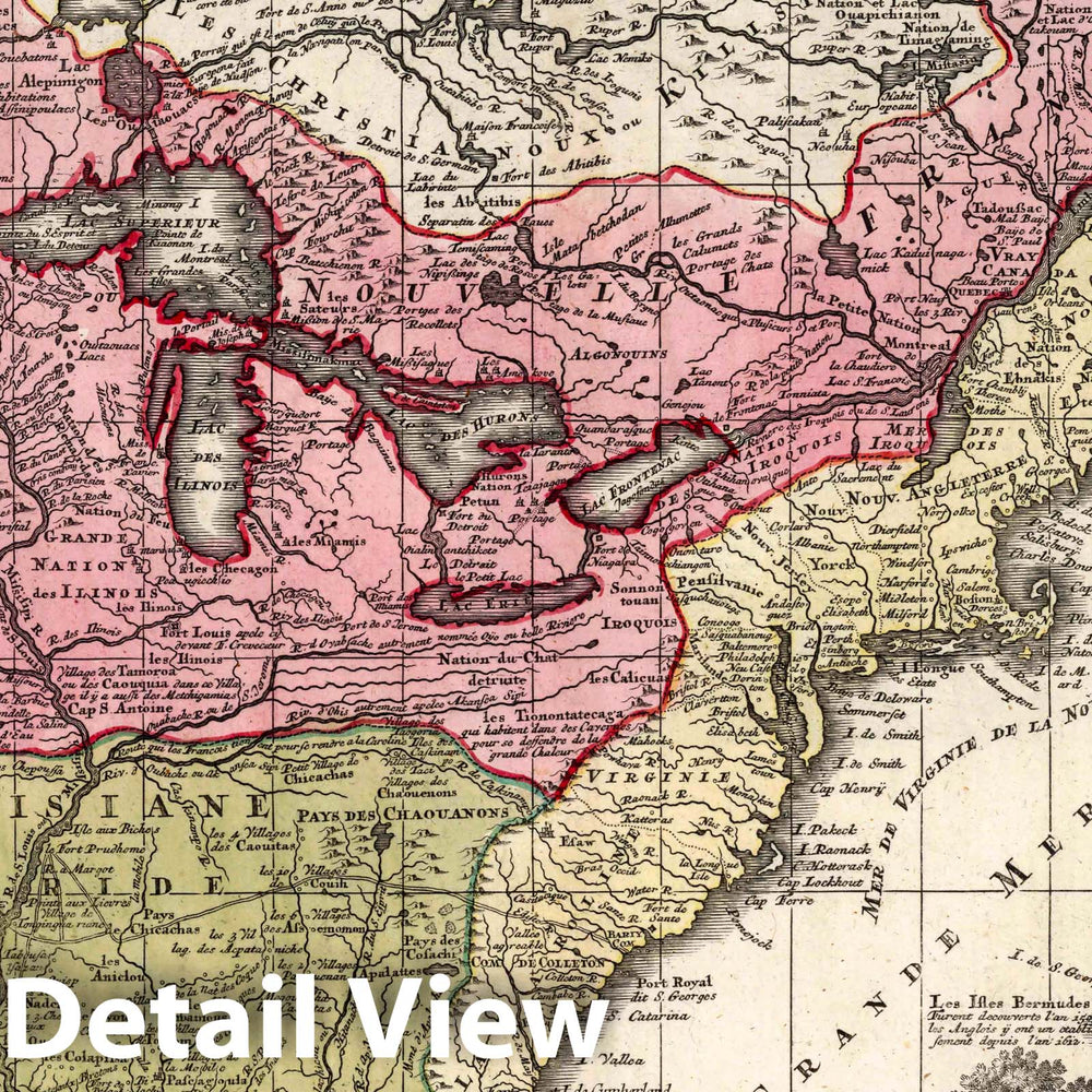 Historic Map : United States, 41. Regionis Ludoviciane vel Gallice Louisiana Florida Mississippi, 1720 Atlas , Vintage Wall Art