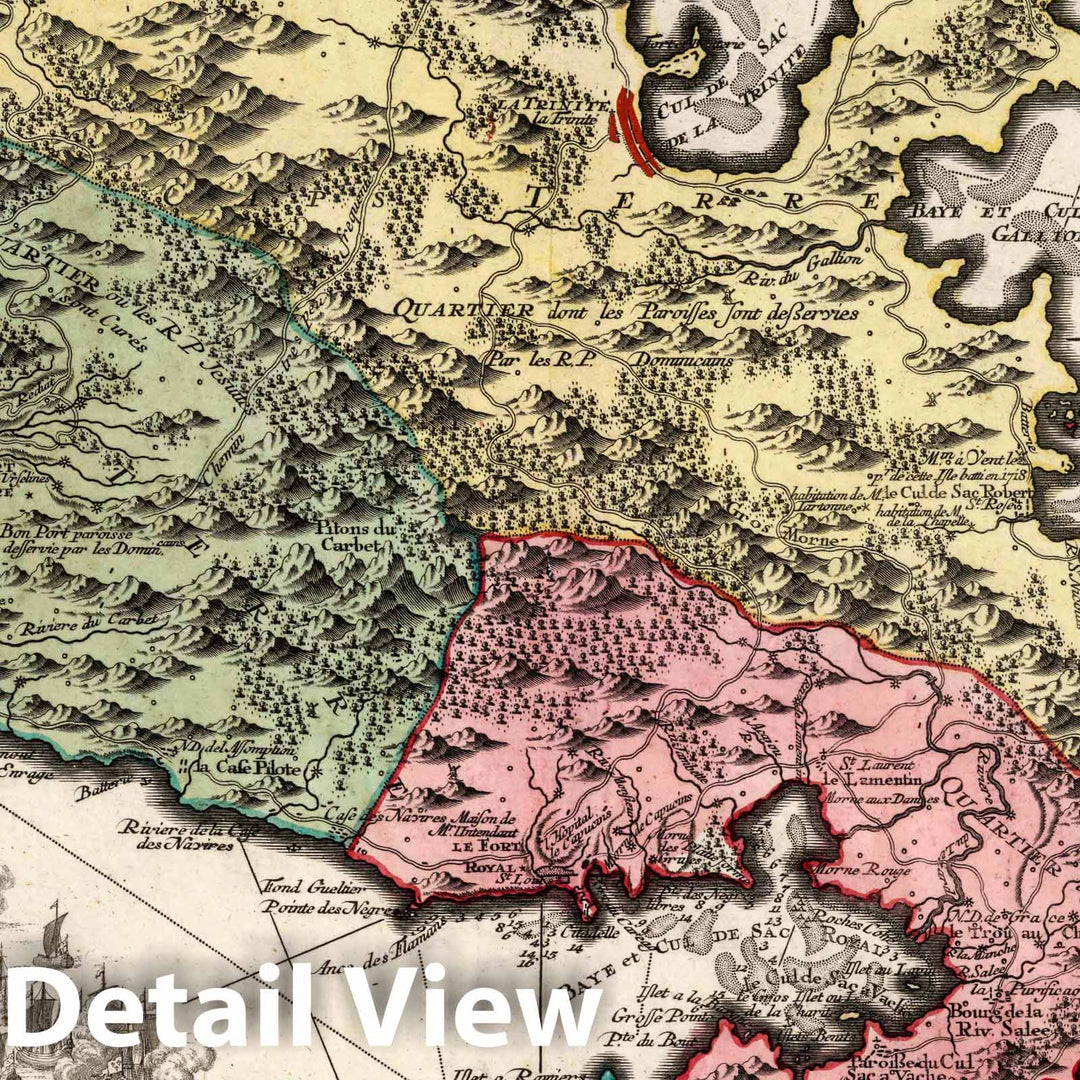 Historic Map : 47. Representation la Plus Nouvelle et exacte d'Ile Martinique, 1735 Atlas - Vintage Wall Art