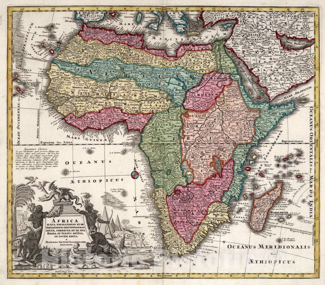 Historic Map : 3. Africa Juxta Navigationes, 1730 Atlas - Vintage Wall Art