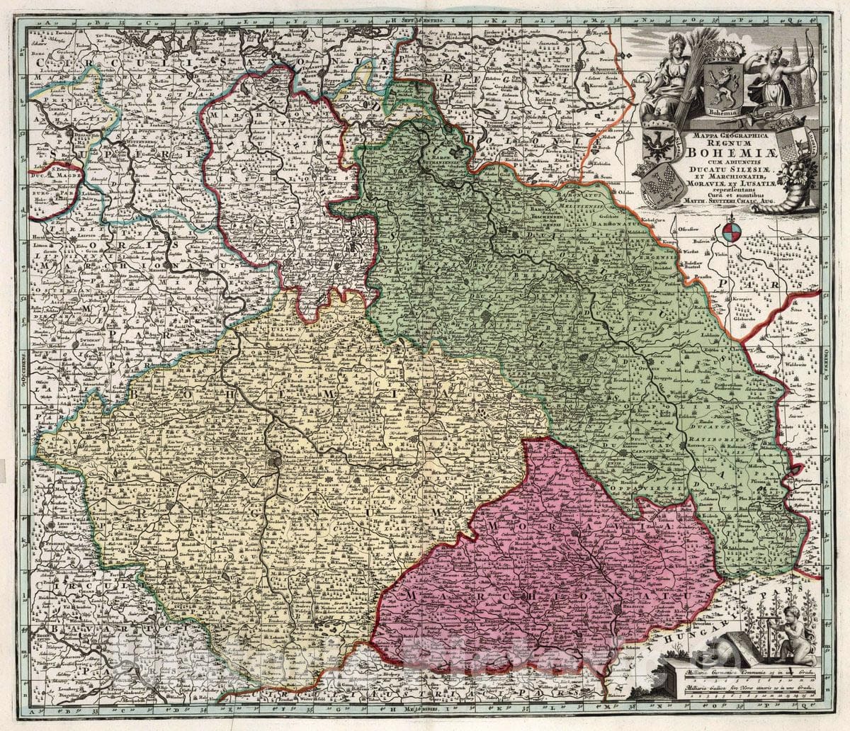 Historic Map : Czech Republic, Mappa Geographica Regnum Bohemiae Cum Adiunctis Ducatu Silesiae, 1727 Atlas , Vintage Wall Art