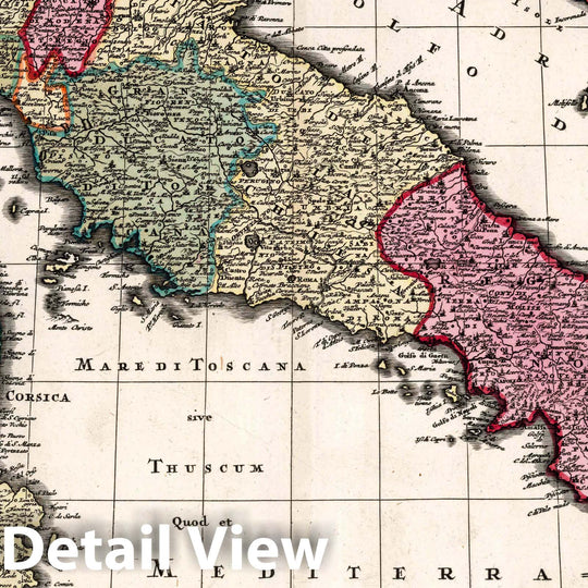 Historic Map : Italy, Corsica Nova et exactissima totius Italiae Sardiniae et Corsica, 1727 Atlas , Vintage Wall Art