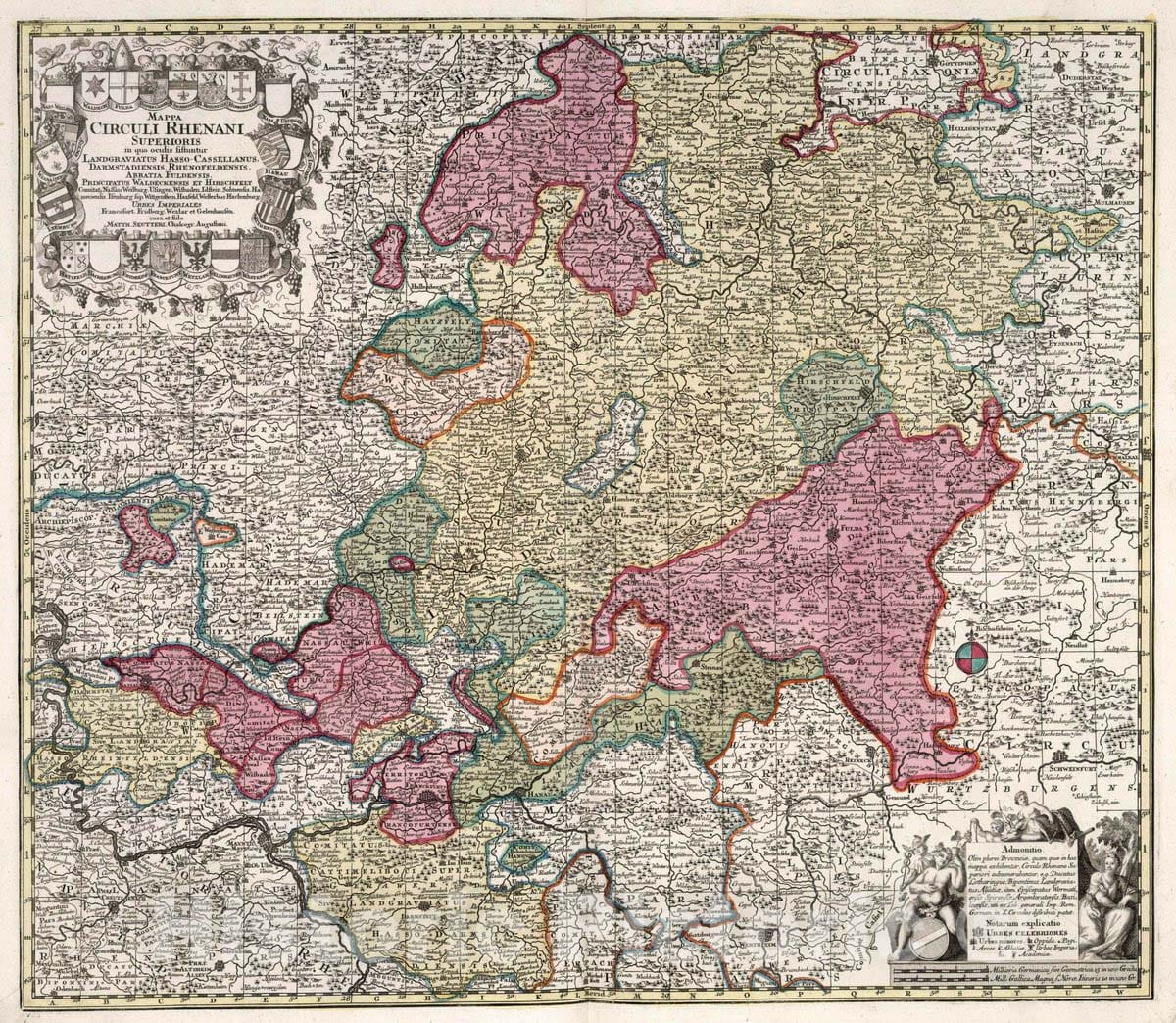 Historic Map : Germany, Mappa Circuli Rhenani Superiorus, 1730 Atlas , Vintage Wall Art