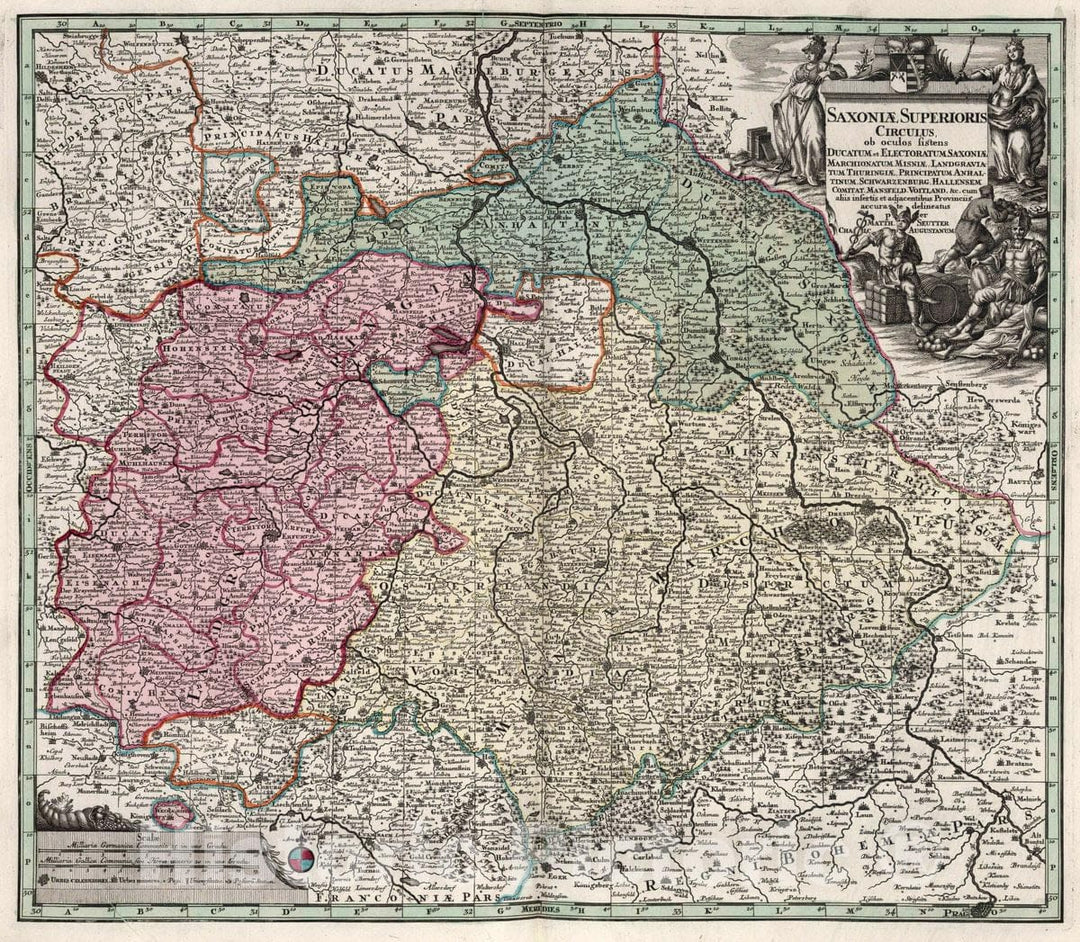 Historic Map : Germany, 31. Saxoniae Superioris, 1730 Atlas , Vintage Wall Art