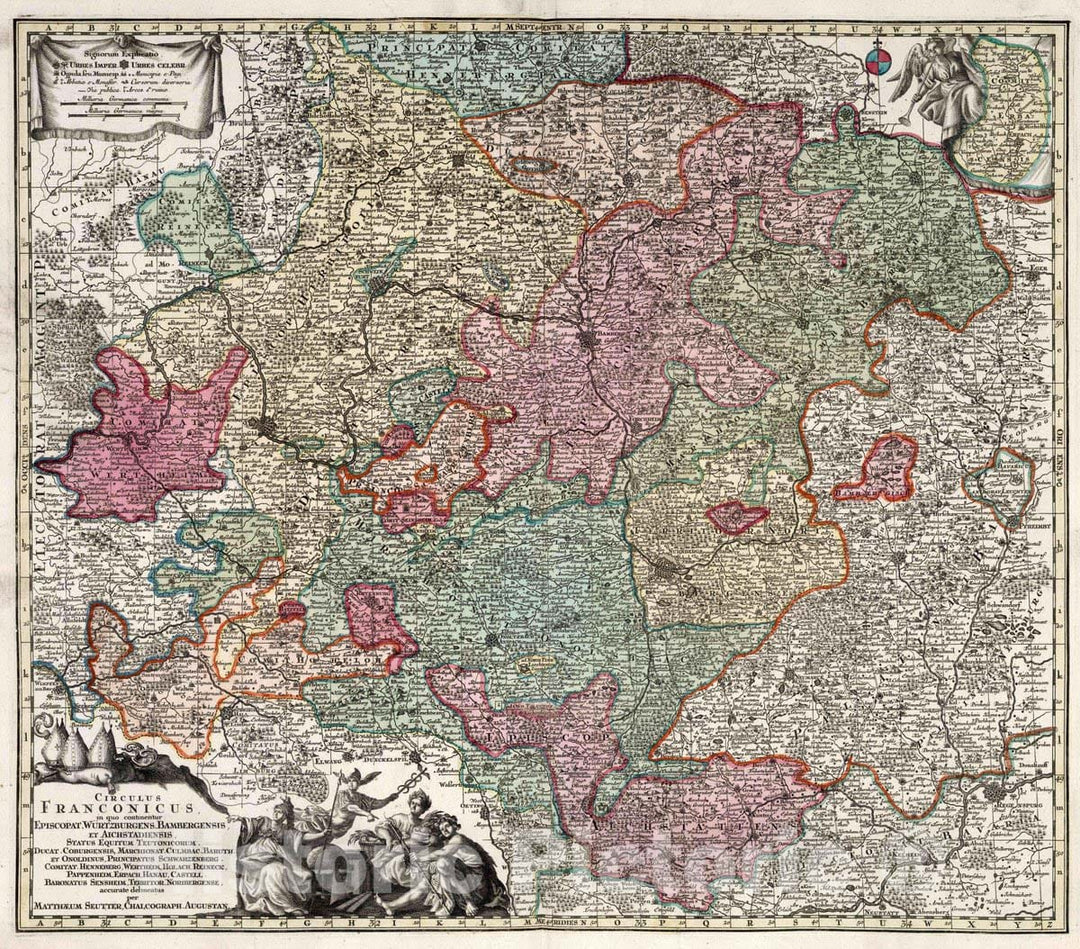 Historic Map : Germany, 33. Circulus Franconicus, 1731 Atlas , Vintage Wall Art