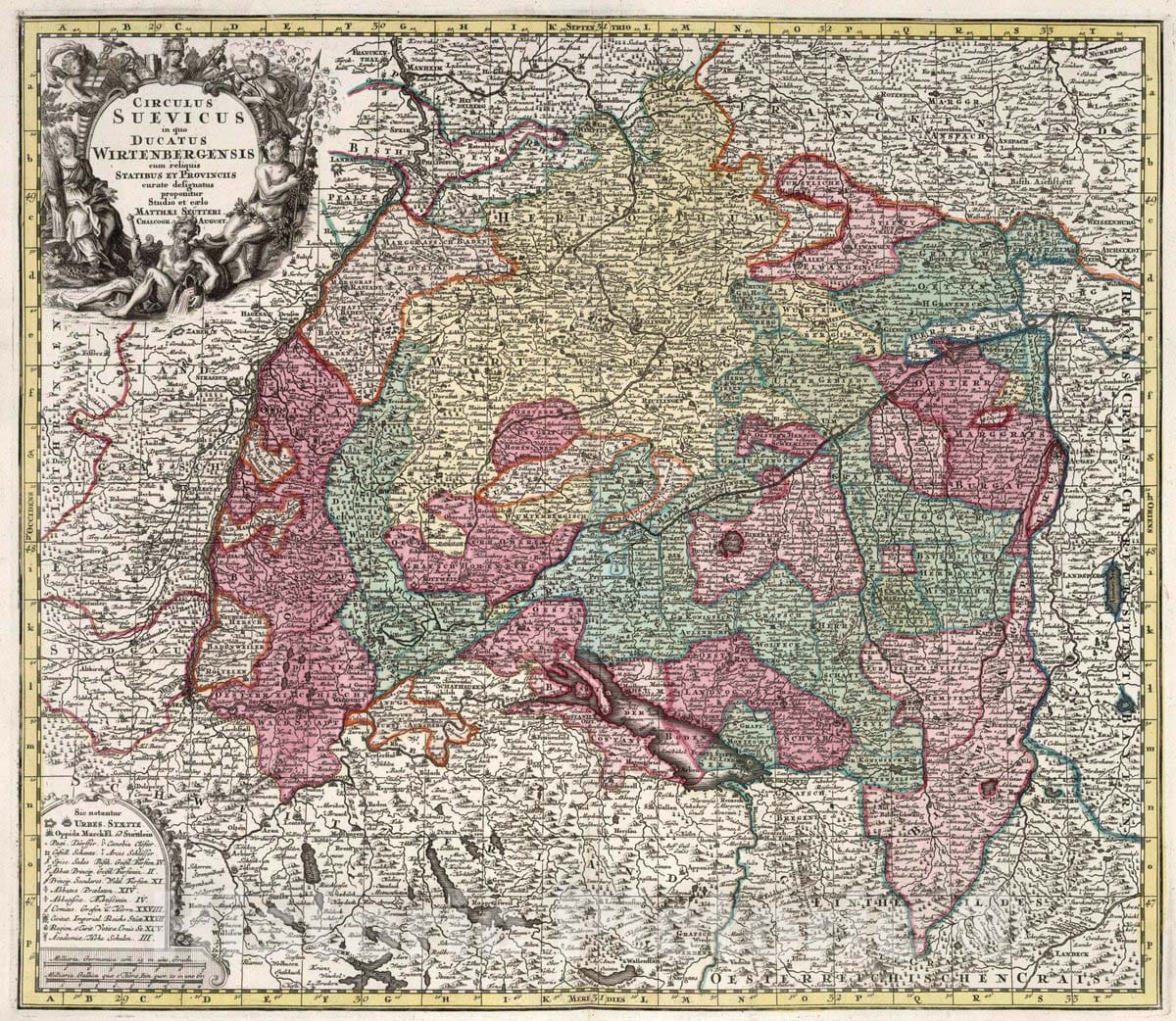 Historic Map : Germany, Circulus Suevicus in quo Ducatus Wirtenbergensis, 1729 Atlas , Vintage Wall Art