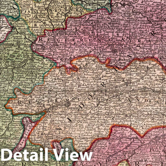 Historic Map : Bavaria , Germany 35. Circulus Bavariae, 1729 Atlas , Vintage Wall Art