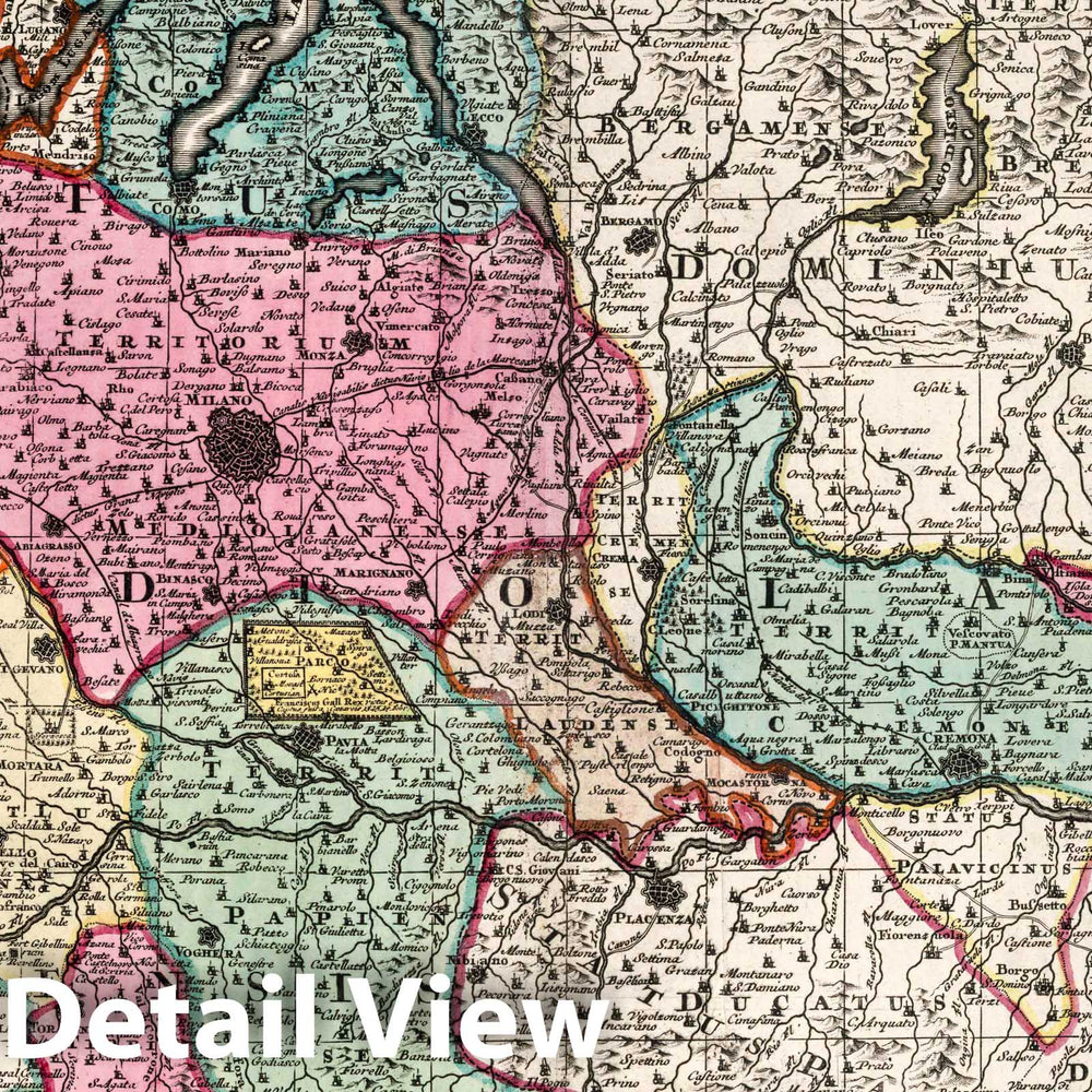 Historic Wall Map : Mediolanensis (Italy) 44. Ducatus Mediolanensis Cum adjacentibus Principat. et Dominiis, 1729 Atlas , Vintage Wall Art