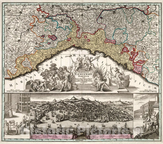 Historic Map : Genoa (Italy) 45. Reipublicae Genuensis Dominium, 1730 Atlas , Vintage Wall Art