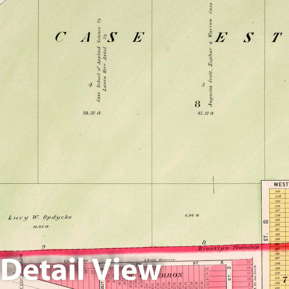 Historic Map : Part 4. West Cleveland, 1892 Atlas - Vintage Wall Art