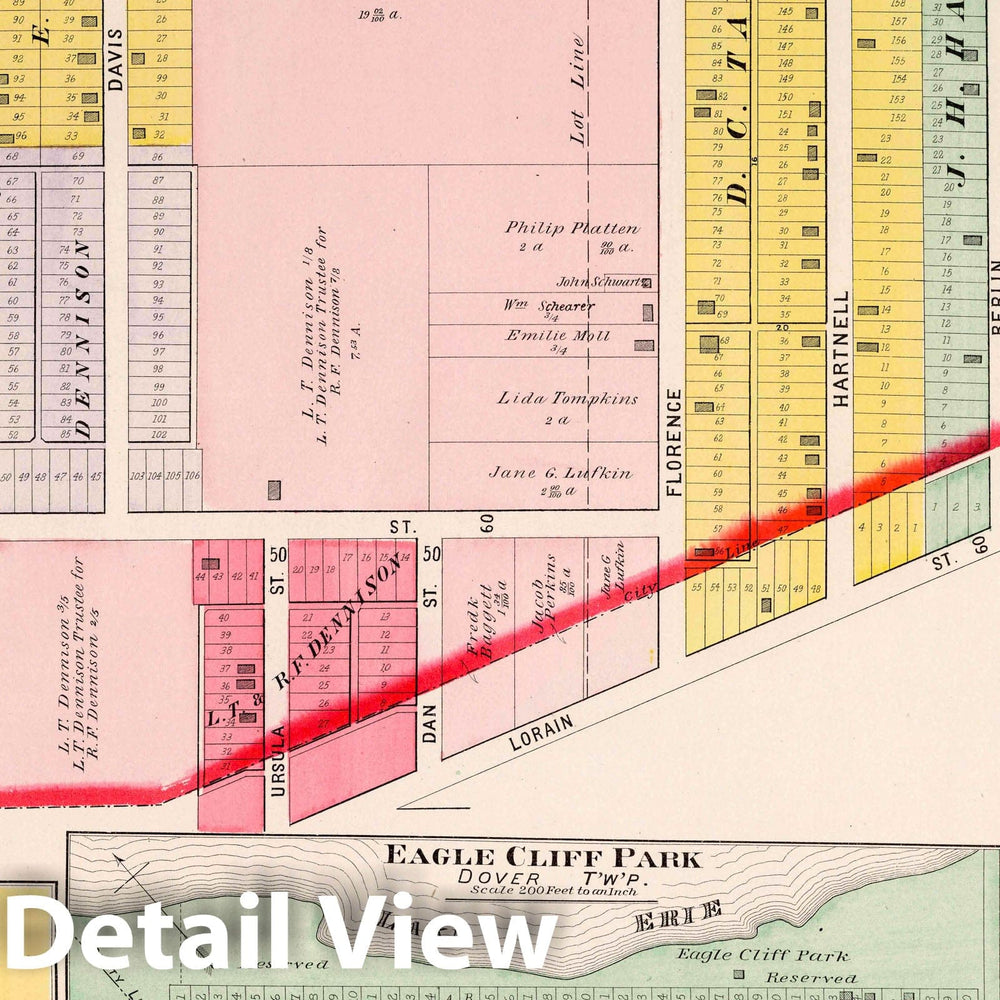 Historic Map : Part 5. West Cleveland, 1892 Atlas - Vintage Wall Art