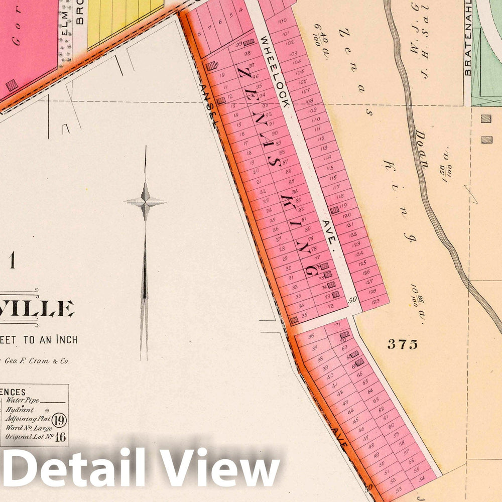 Historic Map : Part 1. Glenville, 1892 Atlas - Vintage Wall Art