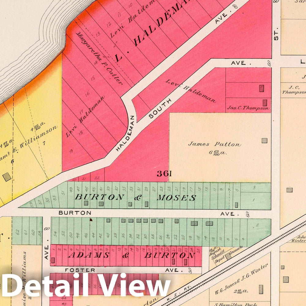 Historic Wall Map : Part 3. Glenville, 1892 Atlas - Vintage Wall Art