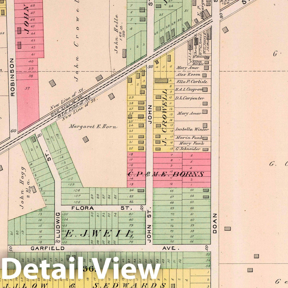 Historic Map : Part 4. Glenville, 1892 Atlas - Vintage Wall Art