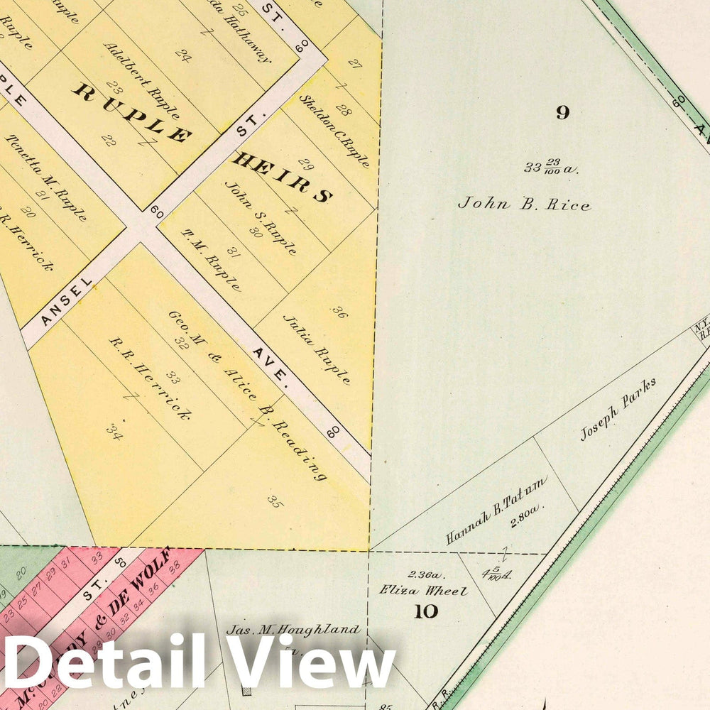 Historic Map : Part 1. Collinwood, 1892 Atlas - Vintage Wall Art