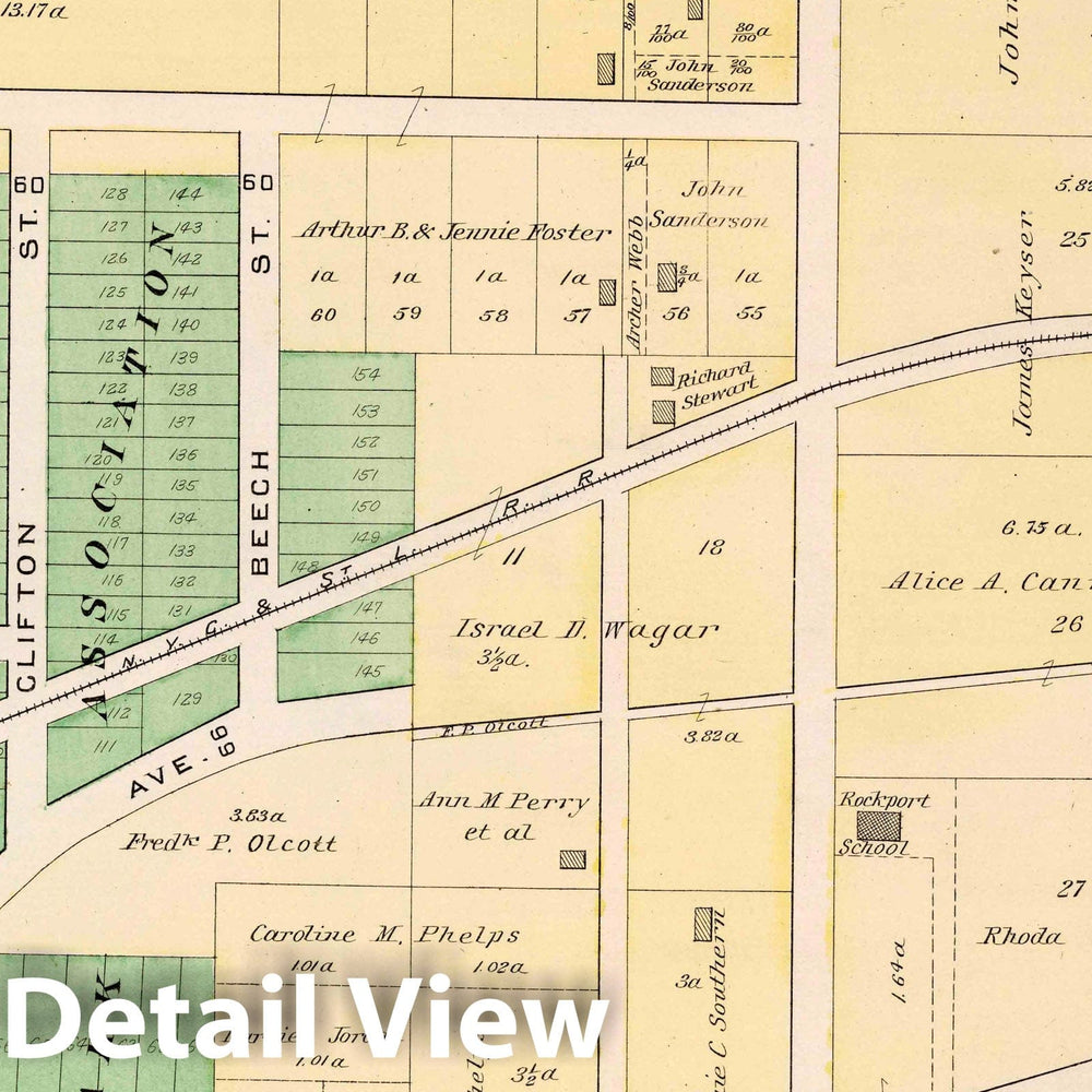 Historic Map : Lakewood, 1892 Atlas - Vintage Wall Art